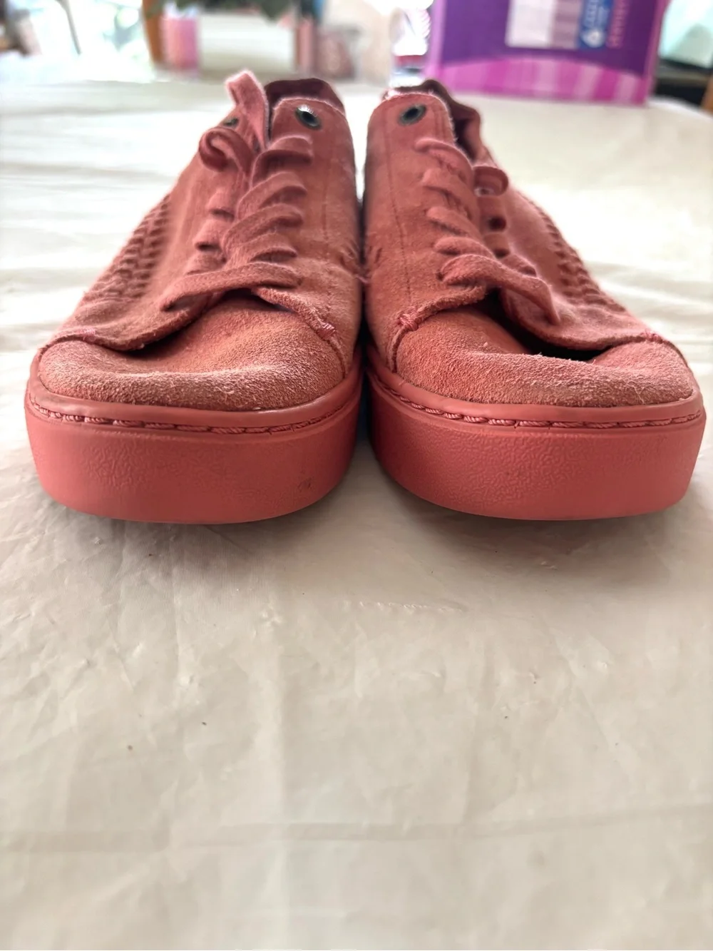 Toms Faded Rose Pink Lenox Suede Sneakers SZ 7.5 Worn